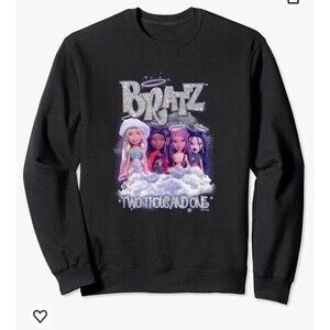 Bratz Y2K Graphic Sweatshirt Womens Juniors L Black Crewneck